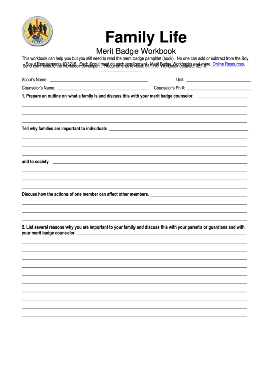 Bsa Family Life Merit Badge Worksheet Printable And Enjoyable Learning Bsa Family Life Merit Badge Worksheet Printable And Enjoyable Learning