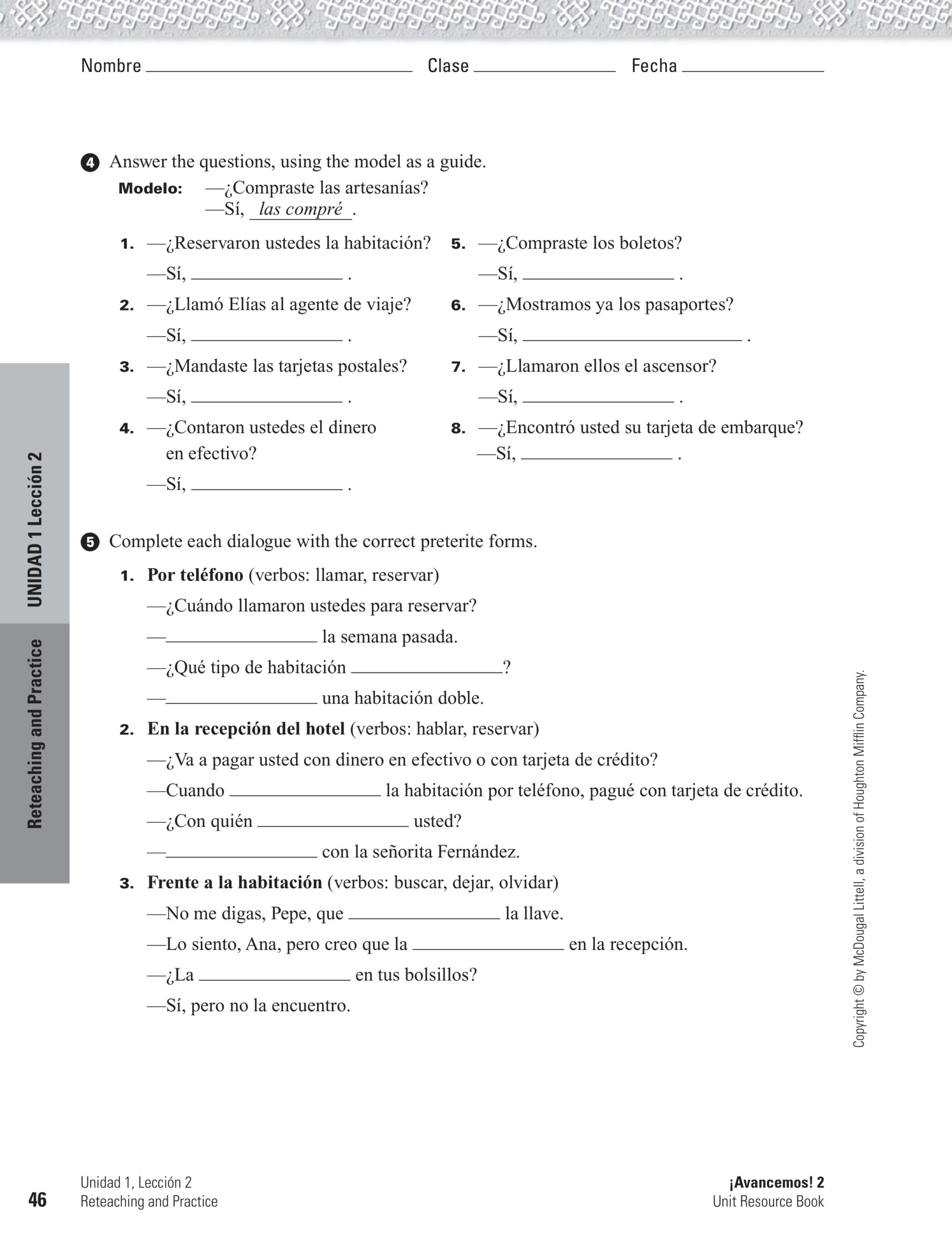 Capitulo 2 Primer Paso Worksheet Answers Printable Word Searches