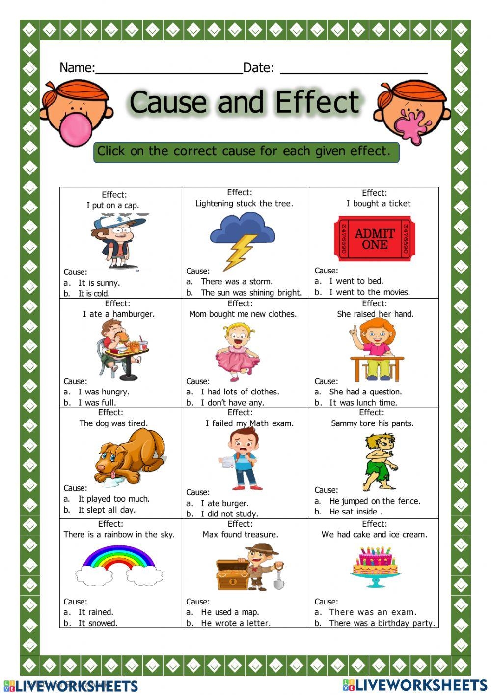 Cause And Effect Exercise For Grade 2 Worksheets Library Cause And Effect Exercise For Grade 2 Worksheets Library