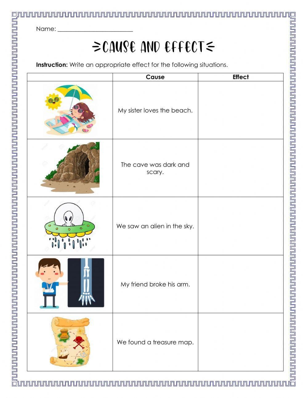 Cause And Effect Online Activity For Grade 2 Live Worksheets Cause And Effect Online Activity For Grade 2 Live Worksheets