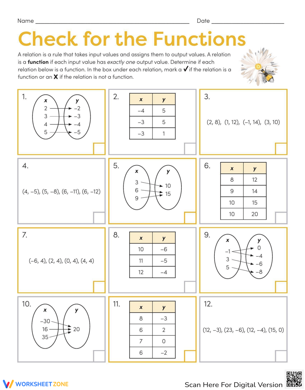functions worksheet functions worksheet