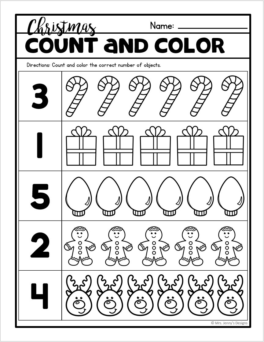 Christmas Worksheet Kindergarten Printable Worksheets