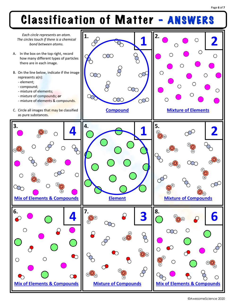 Classifying Matter Worksheet With Answers Classifying Matter 