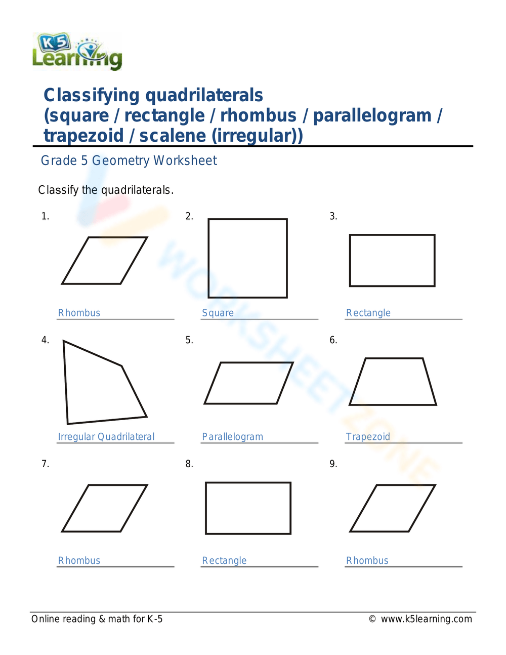 Classifying Quadrilaterals