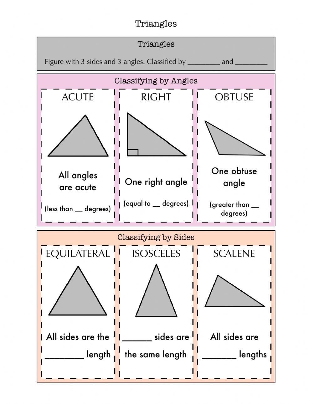 Classifying Triangles Worksheet Pdf