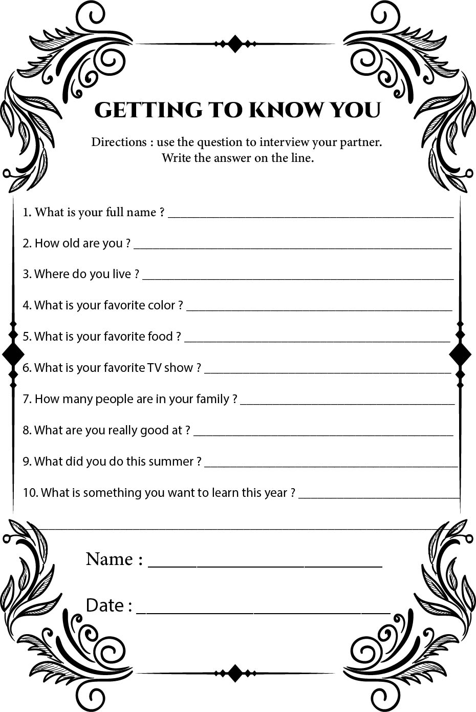 Classroom Getting To Know You 15 Free PDF Printables Printablee Classroom Getting To Know You 15 Free PDF Printables Printablee