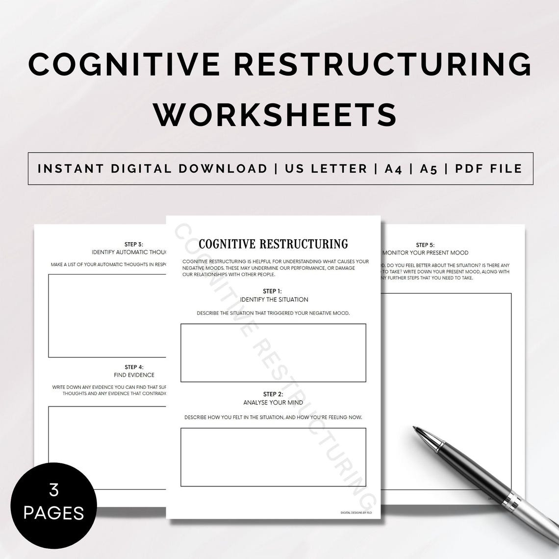 Cognitive Restructuring Worksheets CBT Worksheets Cognitive