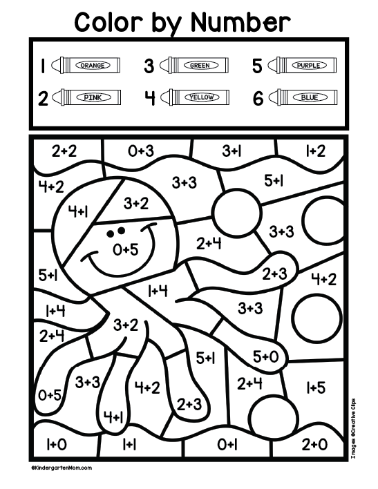 Color By Number Addition Printable