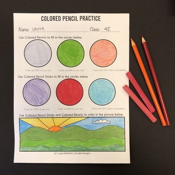 Colored Pencil Practice Worksheet And Assessment By Doodle Designs