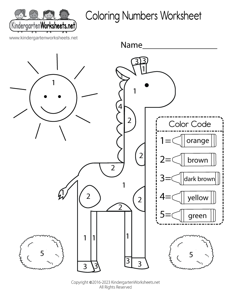 Coloring Worksheet For Kindergarten Printable