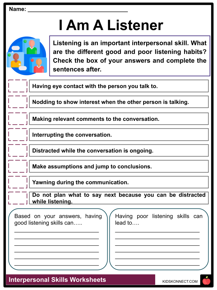 Communication Skills PDF Worksheets Library