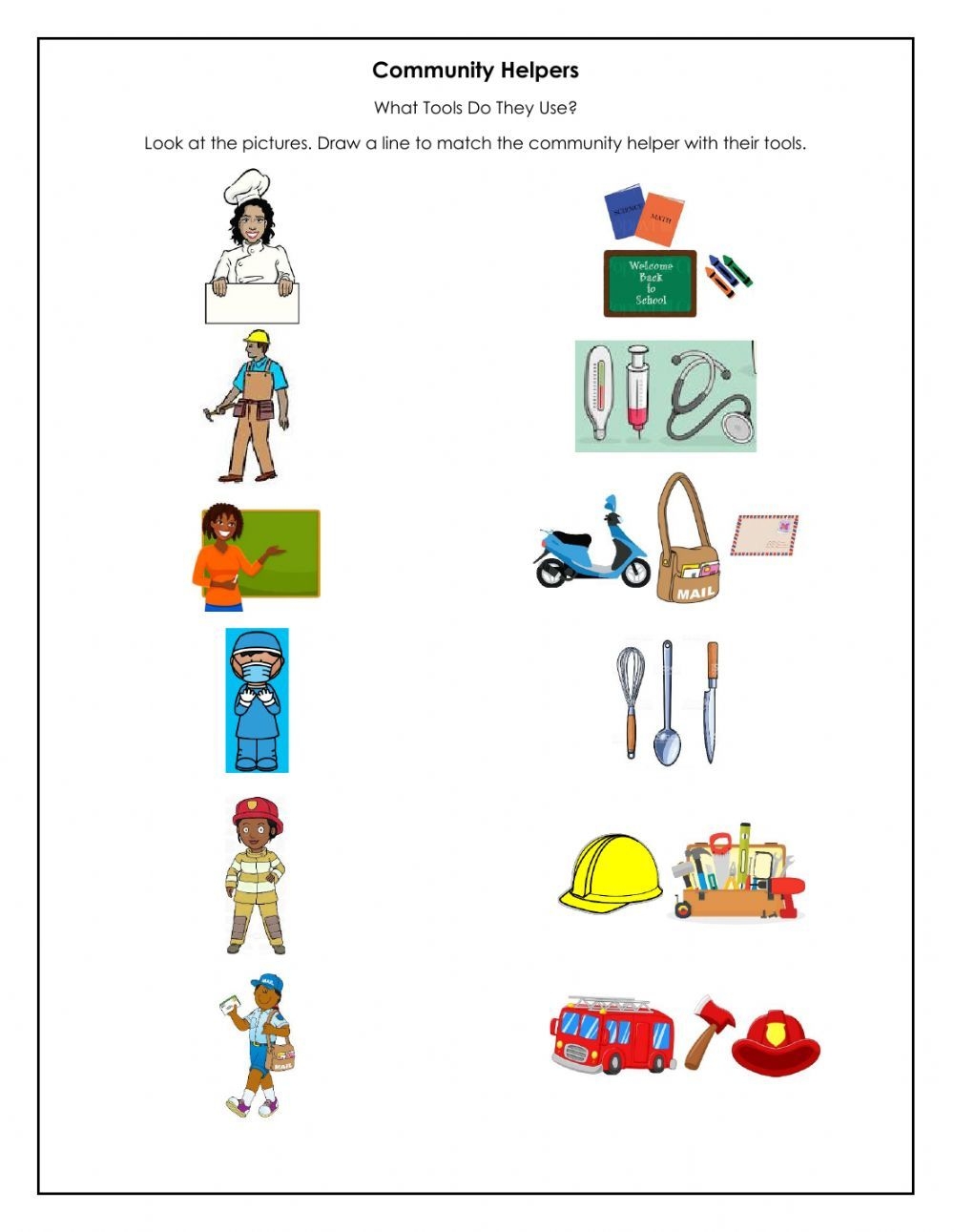 community helpers worksheets