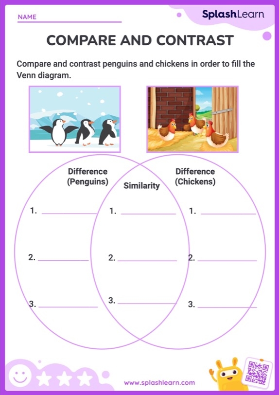 compare and contrast worksheets compare and contrast worksheets