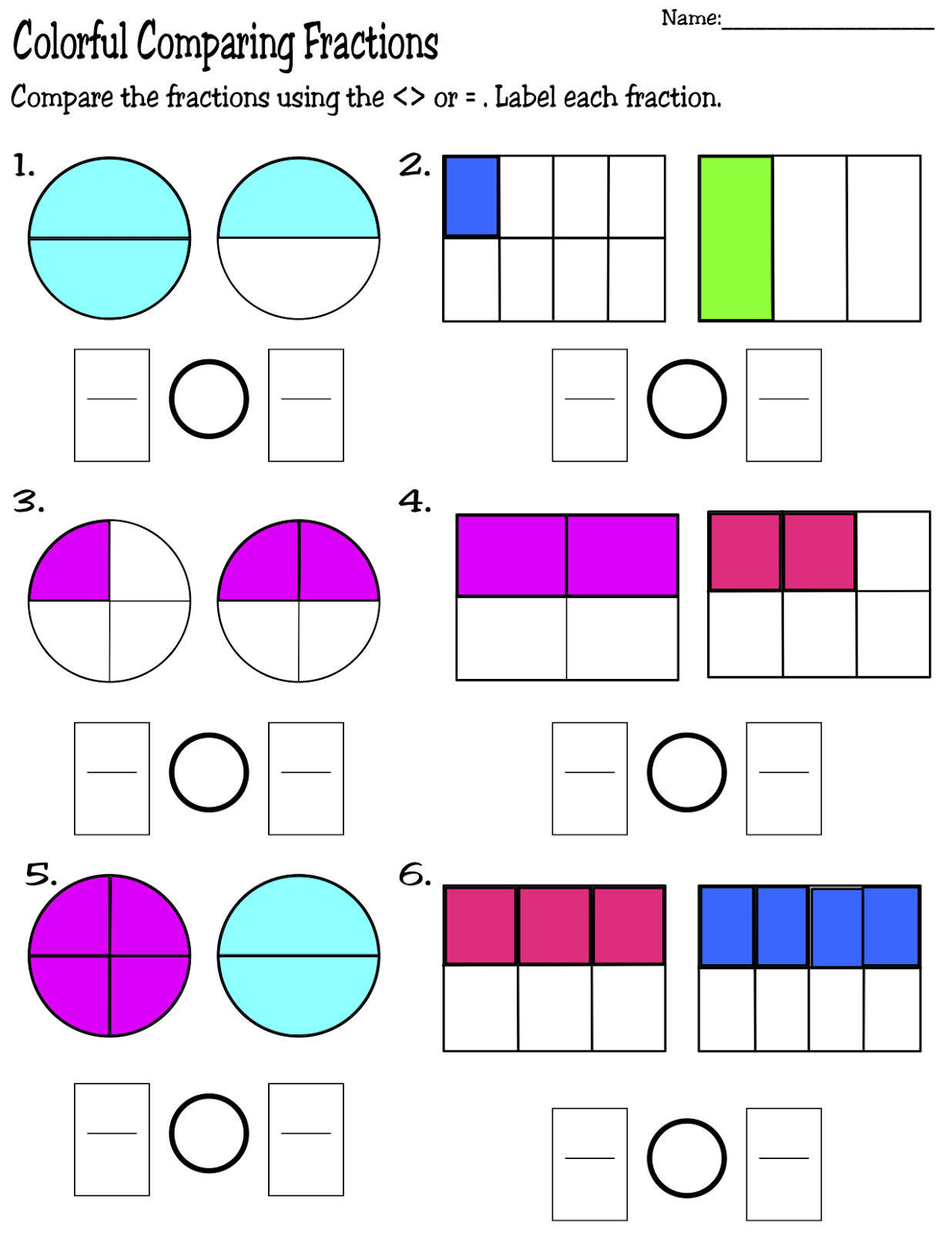 Comparing Fractions Worksheet Free Printable Comparing Fractions Worksheet Free Printable