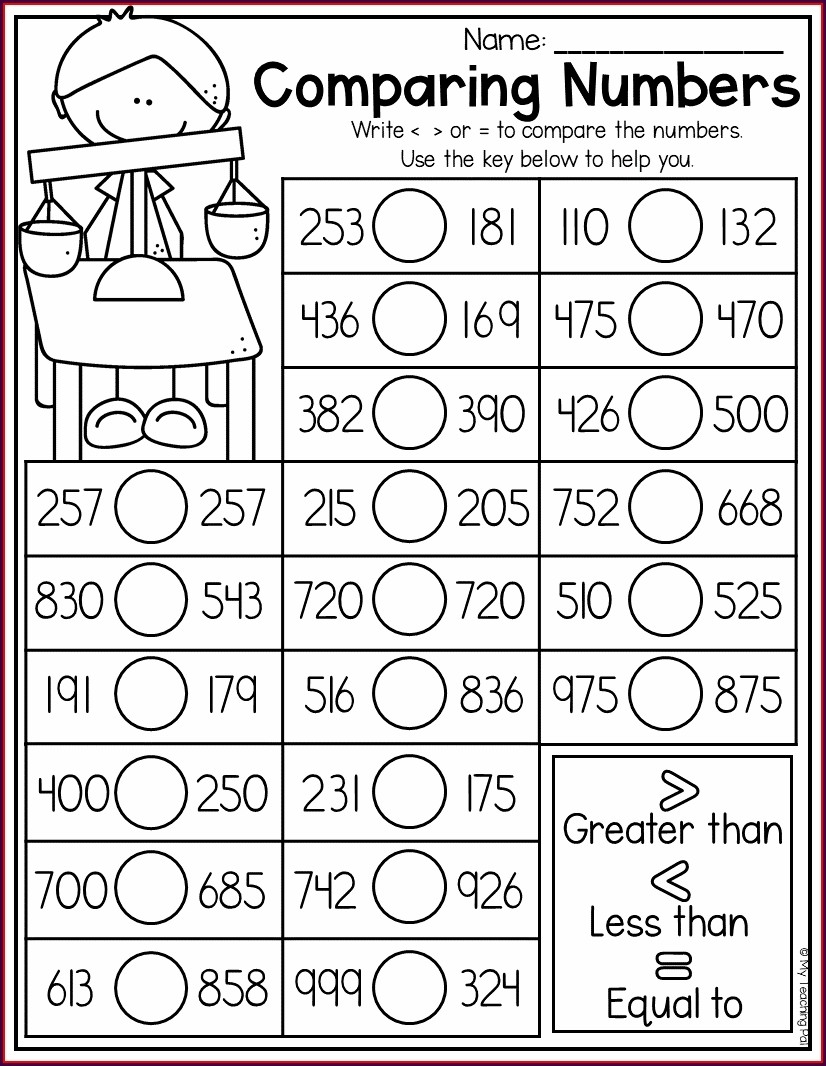 comparing numbers worksheets