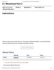 Complete ASL III Worksheet Part 3 English Sentence Completion Course Complete ASL III Worksheet Part 3 English Sentence Completion Course