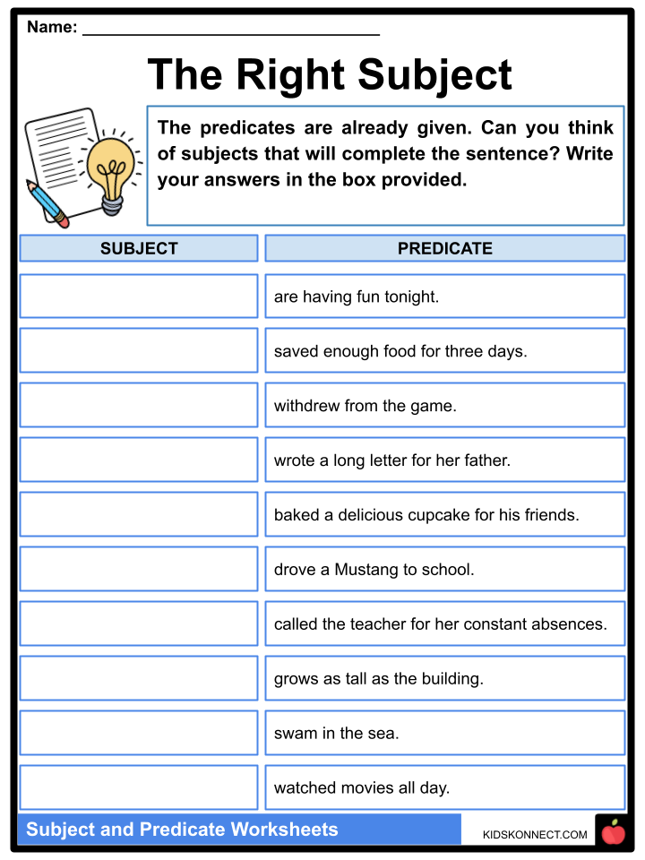 Complete Subject And Predicate Worksheet Admuscente Complete Subject And Predicate Worksheet Admuscente