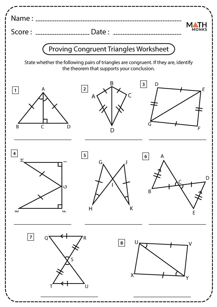 Congruent Triangles Worksheet