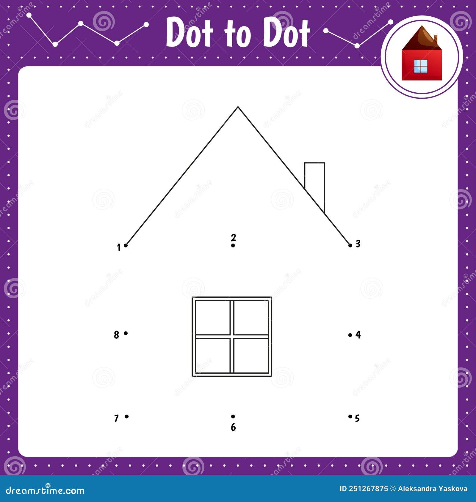 Connect The Dots House Dot To Dot Game Coloring Book For Preschool Connect The Dots House Dot To Dot Game Coloring Book For Preschool