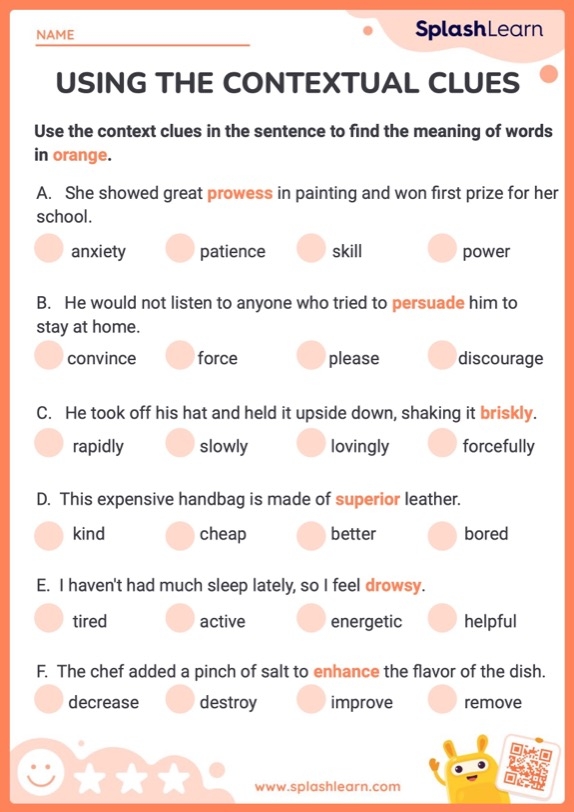 Context Clues Worksheets Free Printable SplashLearn