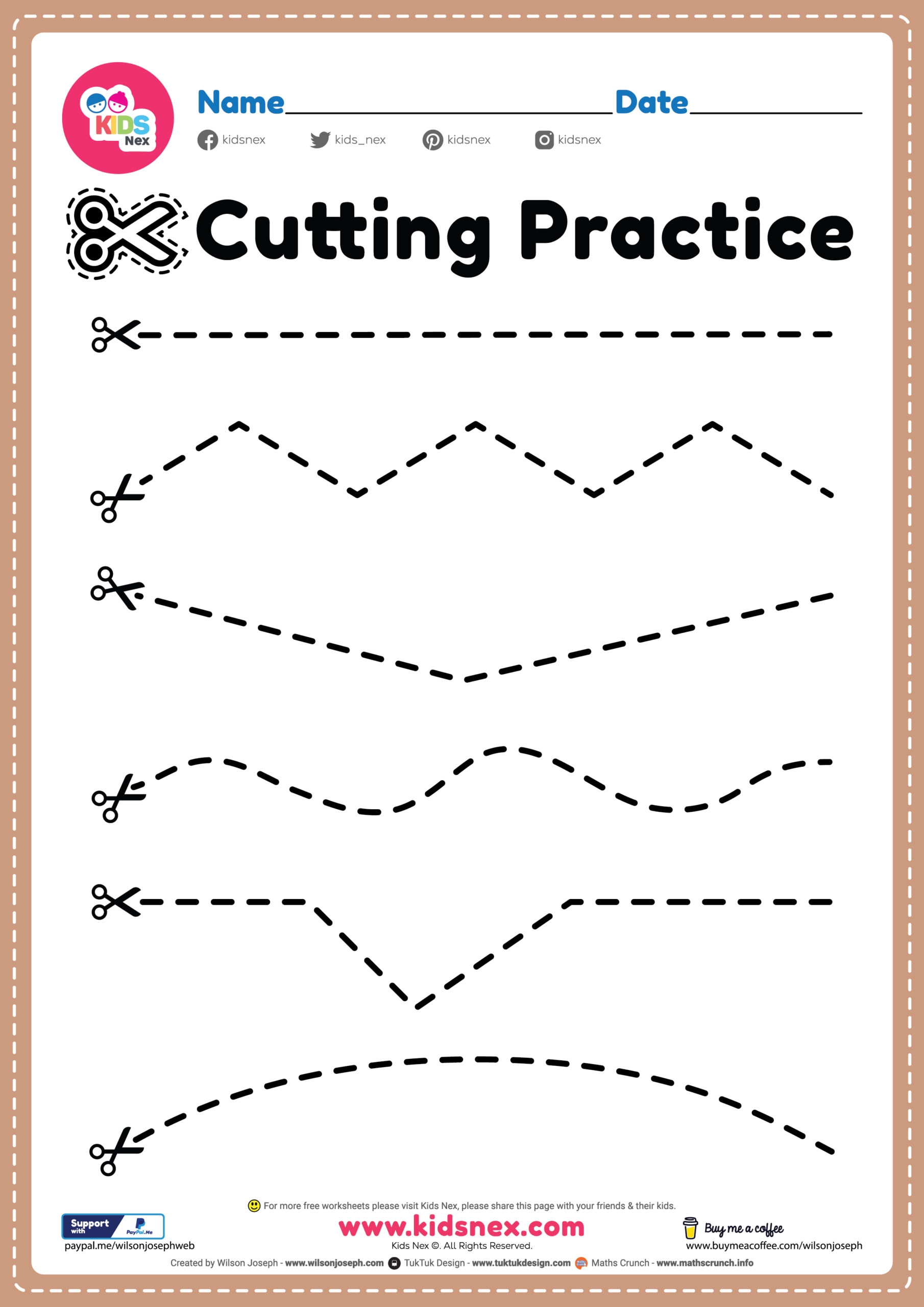 Cutting Practice Free Printable PDF Worksheets For Kids Cutting Practice Free Printable PDF Worksheets For Kids