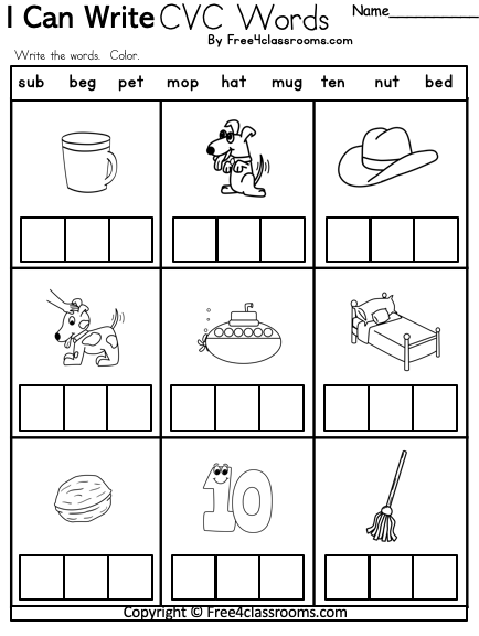 Cvc Words For Kindergarten Worksheet24
