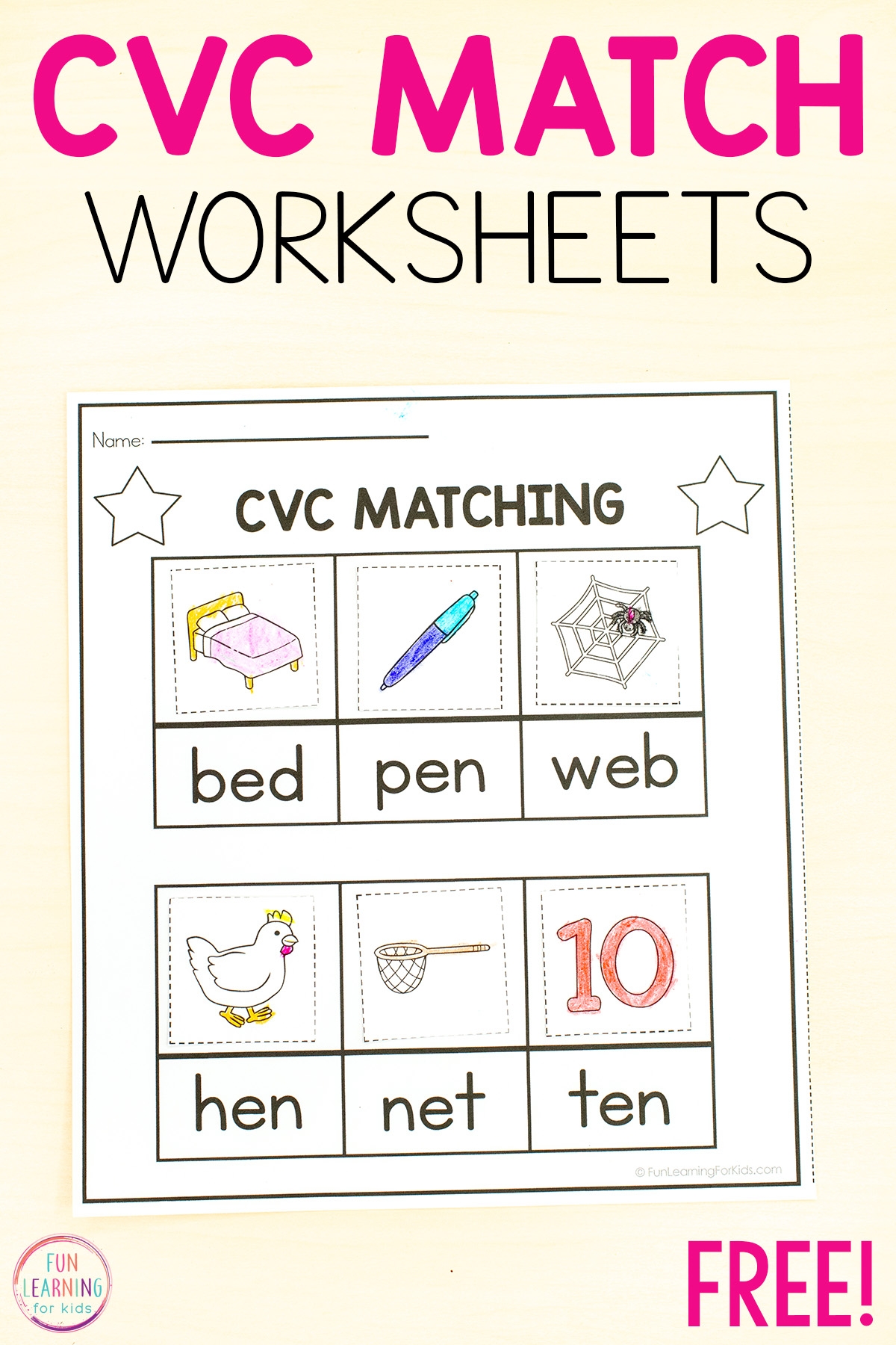 cvc word worksheets