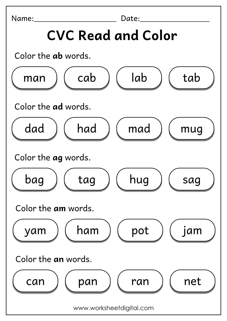 worksheet on cvc words worksheet on cvc words
