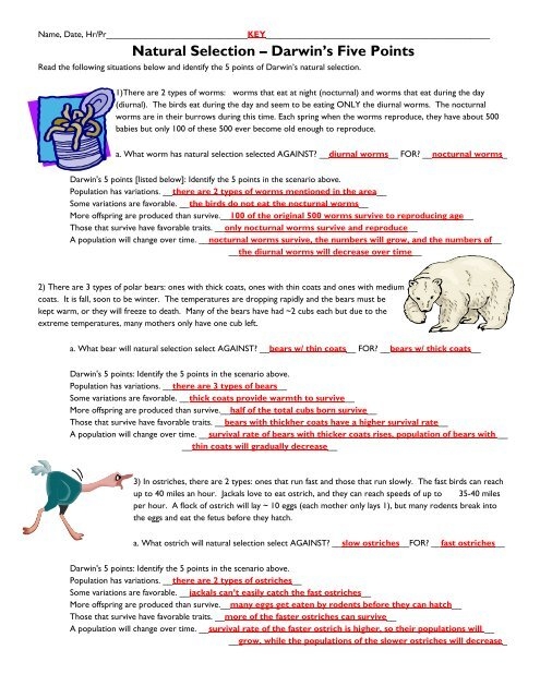 Darwins Natural Selection Worksheet Answers Who Was Charles Darwin 