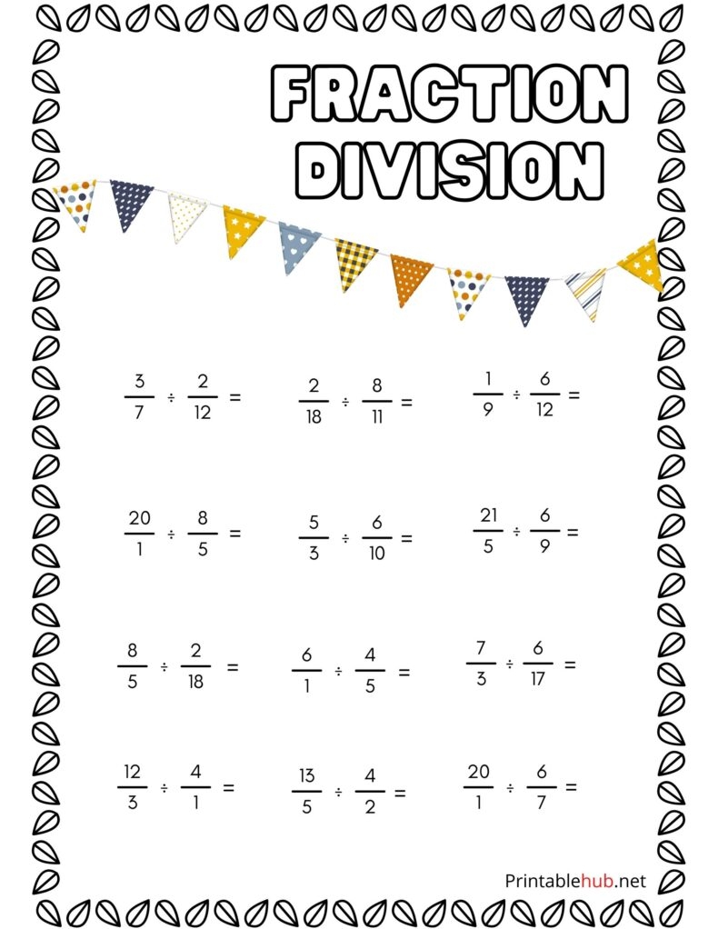 fraction division worksheet fraction division worksheet