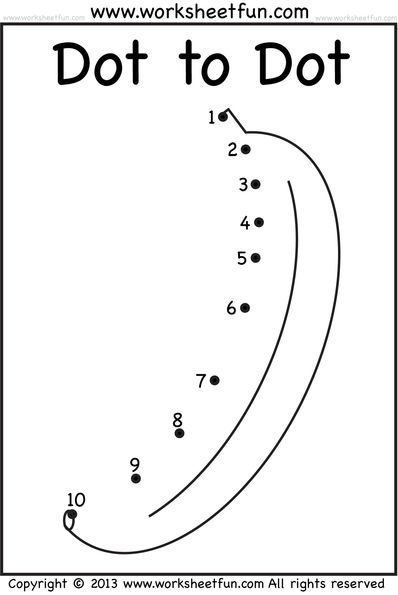 Dot To Dot Numbers 1 10 Eight Worksheets Banana Giraffe Dot To Dot Numbers 1 10 Eight Worksheets Banana Giraffe