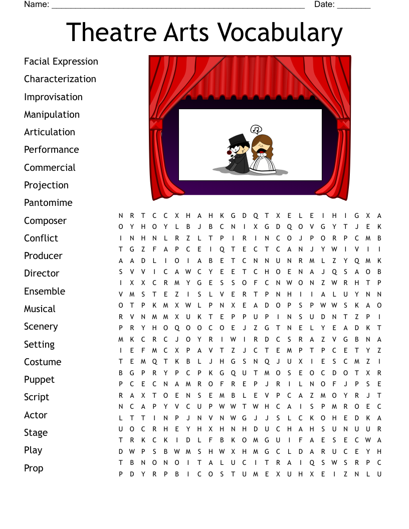 theatre vocab worksheet