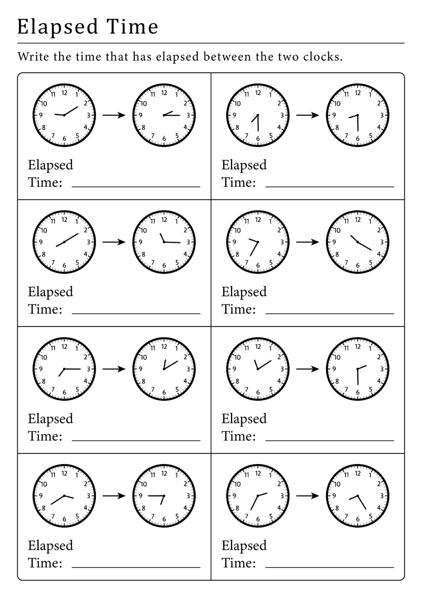 Elapsed Time Worksheets Lesson Plans Activities Guided Math Workshop 