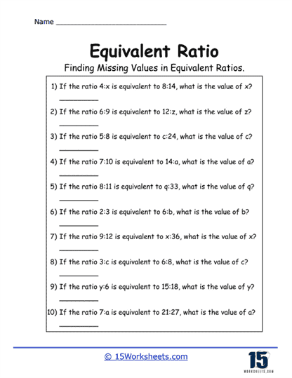equivalent ratios worksheet