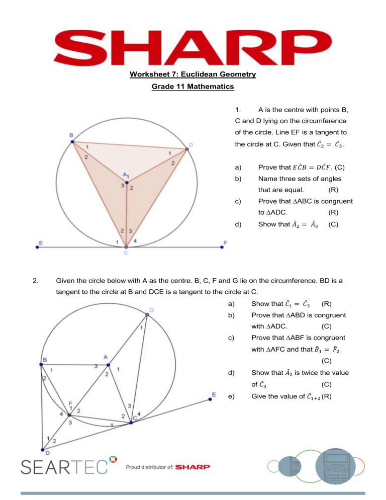 Euclidean Geometry Worksheet Grade 11 Euclidean Geometry Worksheet Grade 11