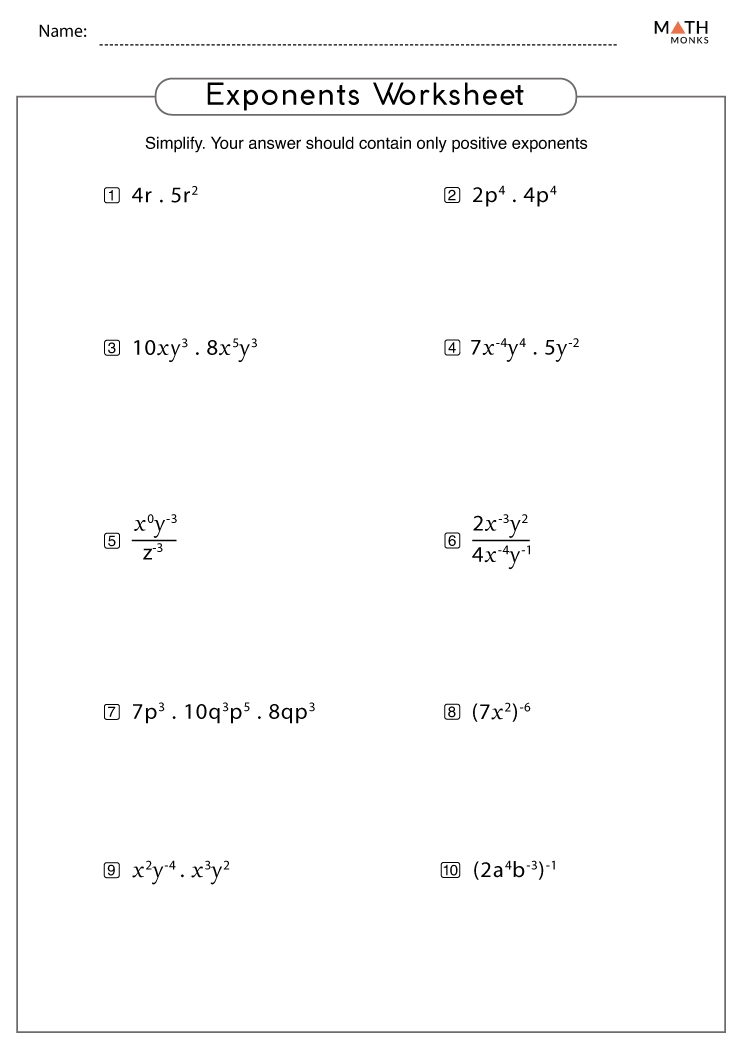 algebra positive exponents worksheet pdf algebra positive exponents worksheet pdf