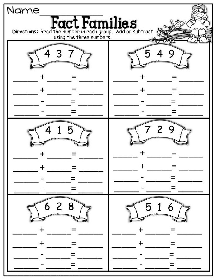 fact families worksheet fact families worksheet