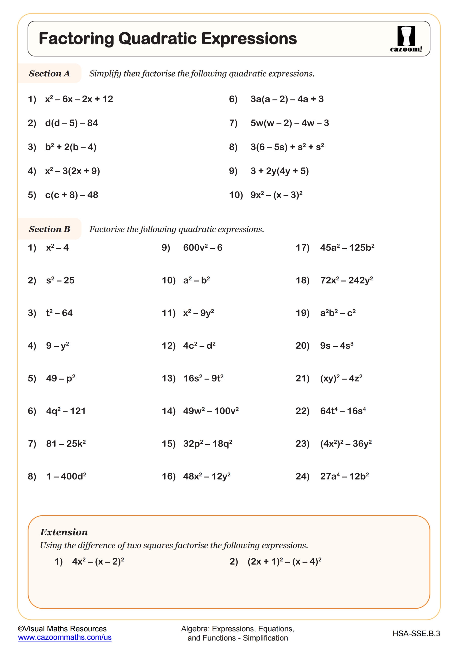 Factoring Quadratic Expressions Worksheet Fun And Engaging Factoring Quadratic Expressions Worksheet Fun And Engaging