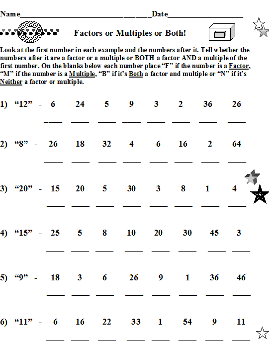 Factors And Multiples Worksheets 1 Both Items Made By Teachers