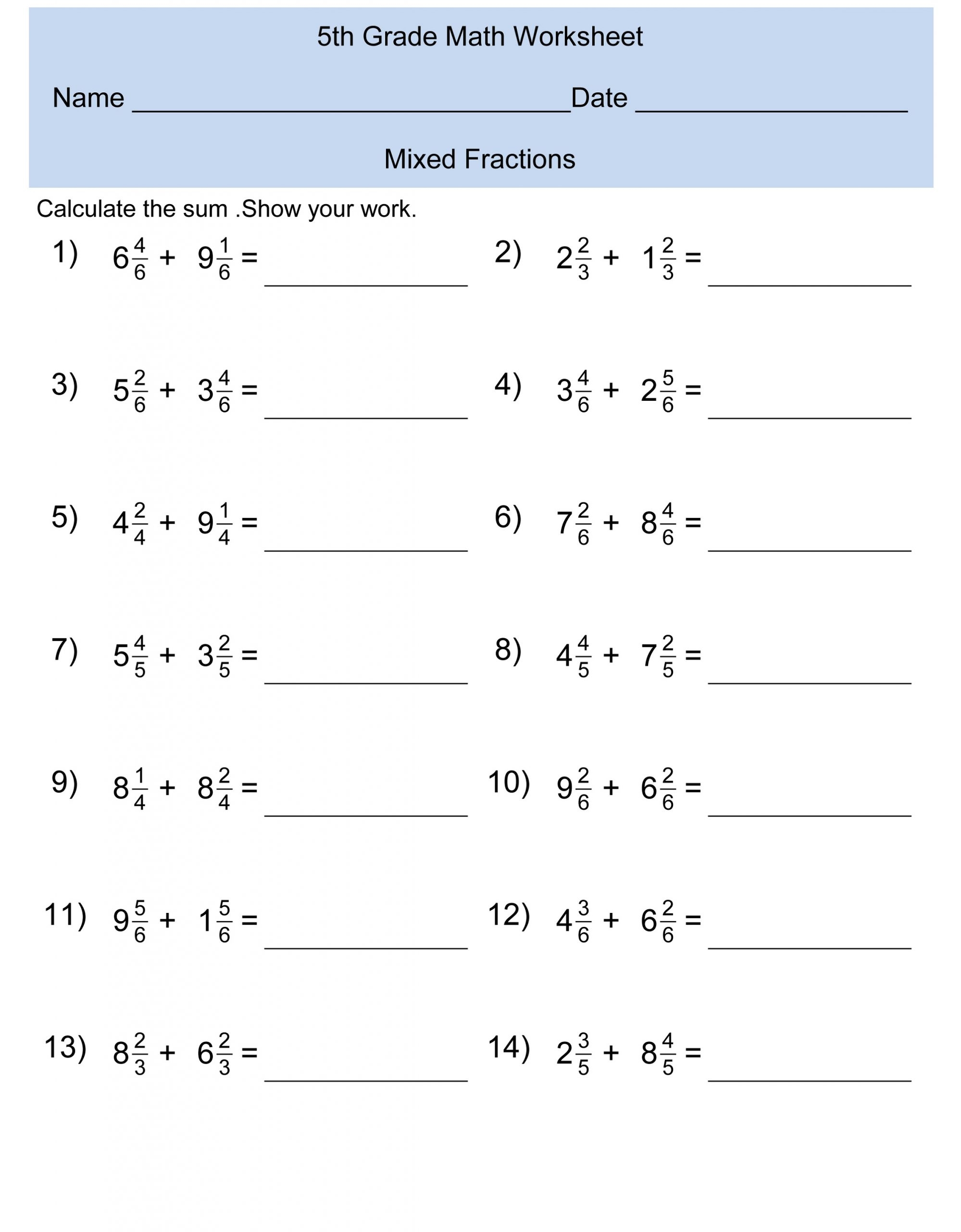 math worksheets for 5th grade math worksheets for 5th grade