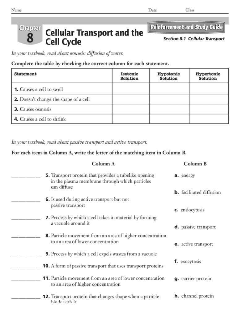 Fillable Online Cell Transport Review Worksheet Flashcards Fax Email Fillable Online Cell Transport Review Worksheet Flashcards Fax Email
