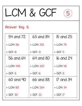 gcf and lcm worksheet