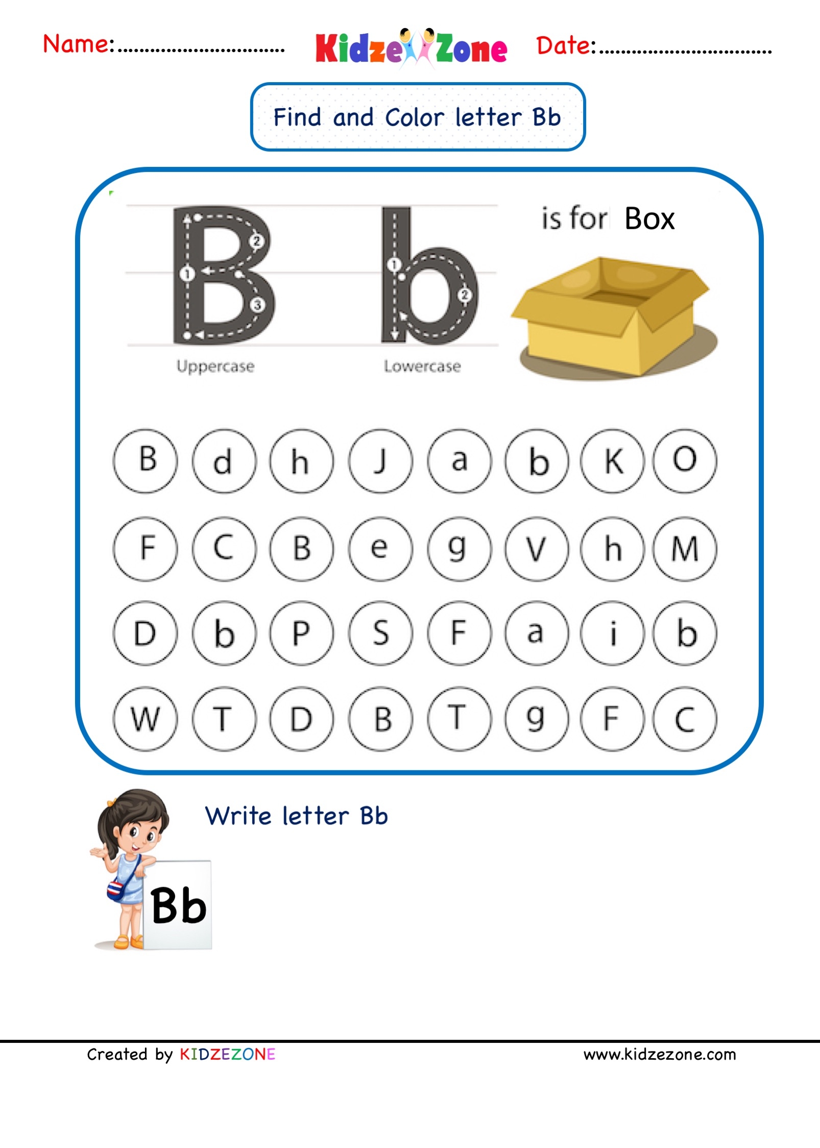 letter b worksheet