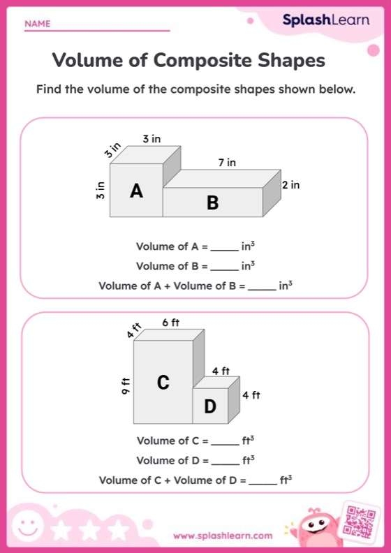 Find The Volume Of Composite Shapes Math Worksheets SplashLearn Find The Volume Of Composite Shapes Math Worksheets SplashLearn