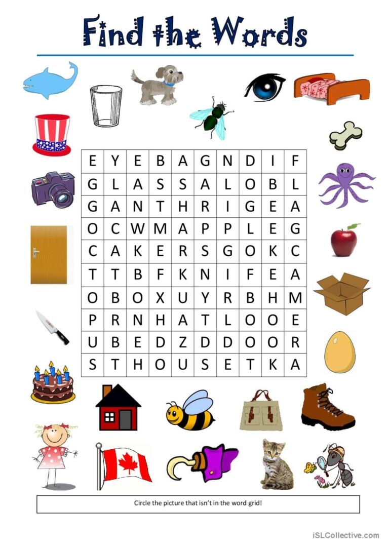 Find The Words Word Search English ESL Worksheets Pdf Doc