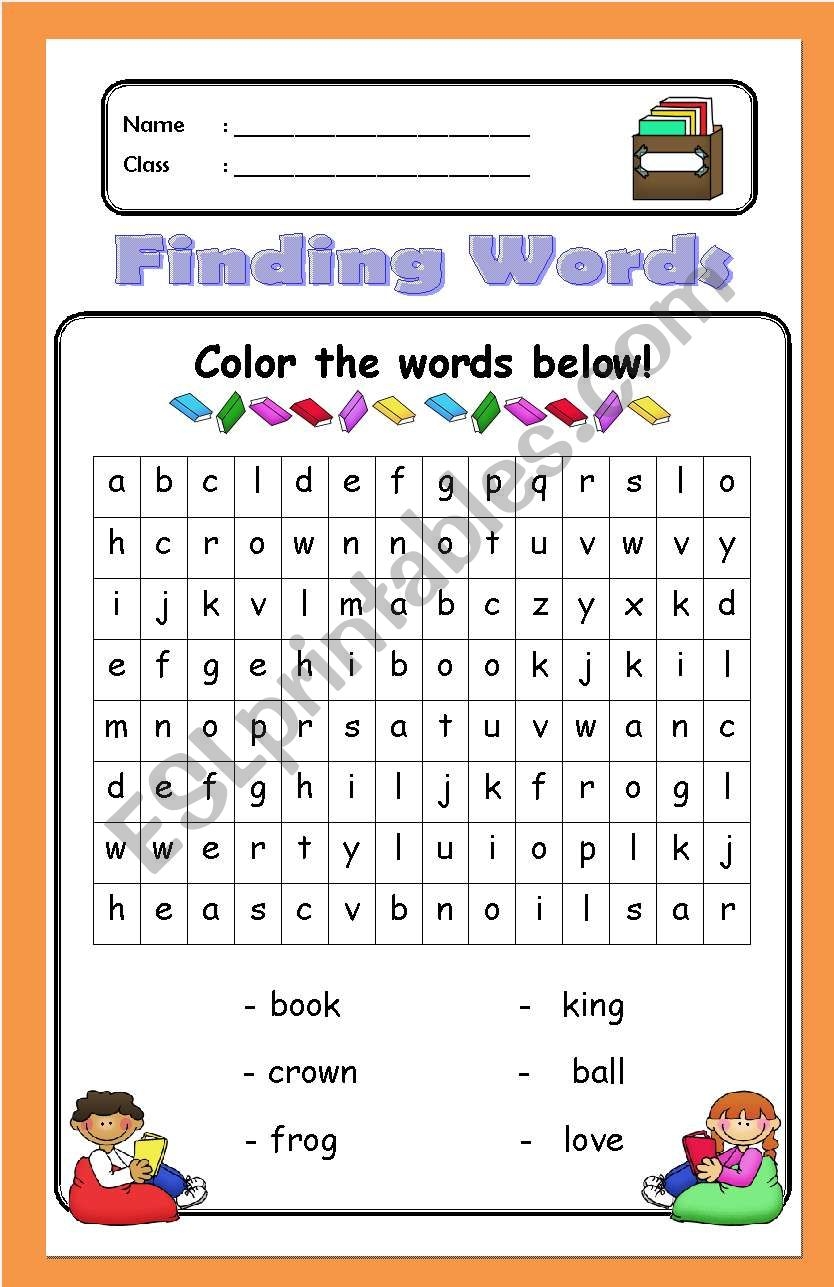 Finding Words ESL Worksheet By Chibimaruko chan8