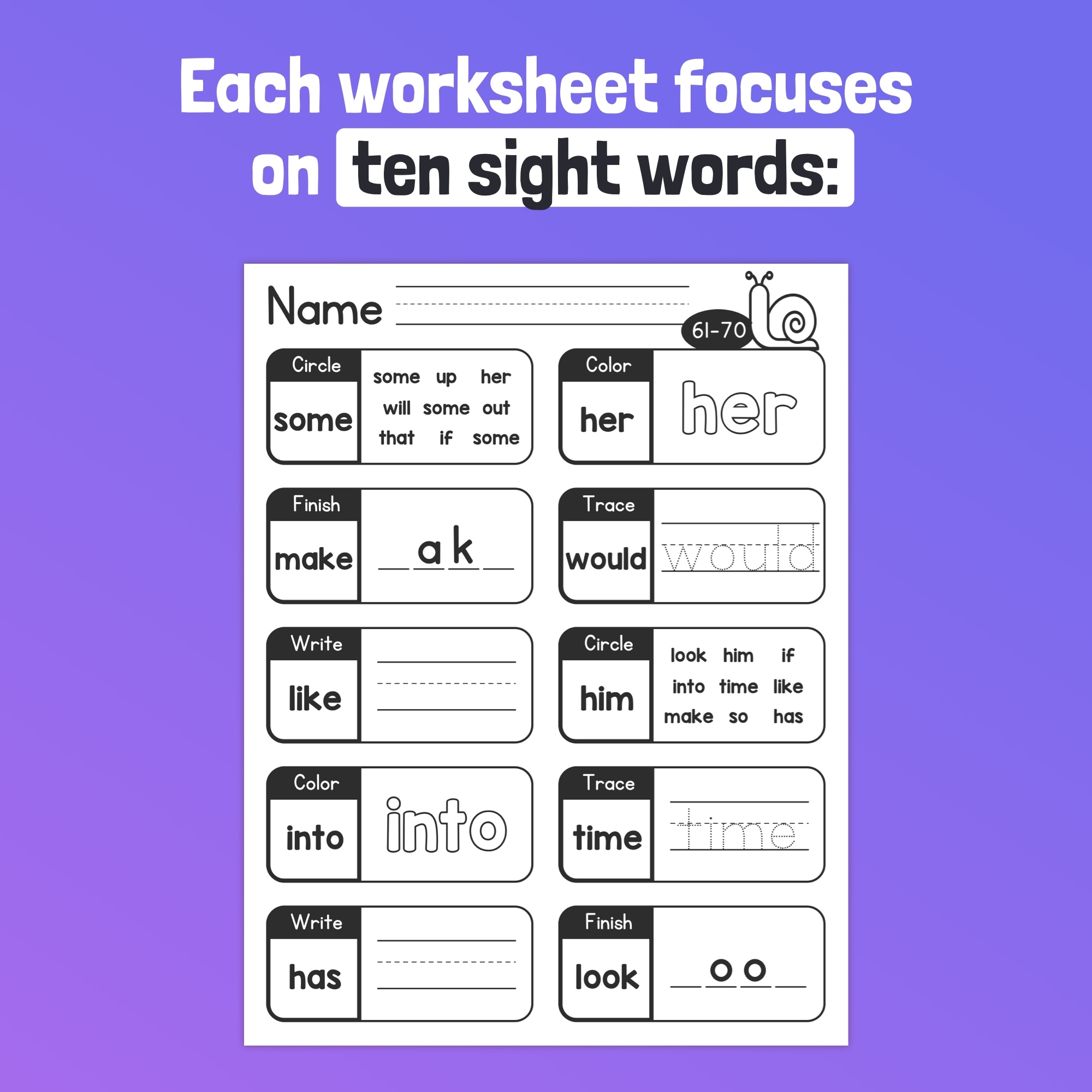 First 100 Sight Words Worksheets Sight Word Fluency Activities ELA First 100 Sight Words Worksheets Sight Word Fluency Activities ELA