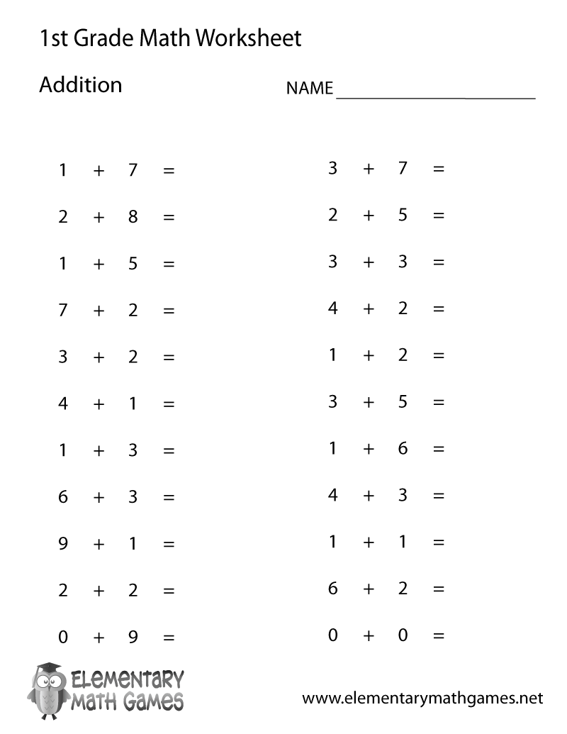 math worksheet for 1st grade math worksheet for 1st grade