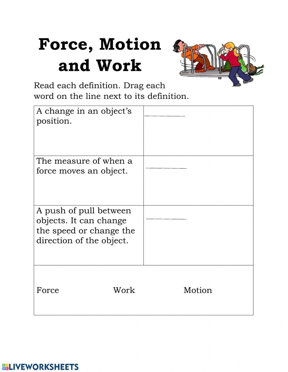 Forces Motion Worksheets WorksheetsCity