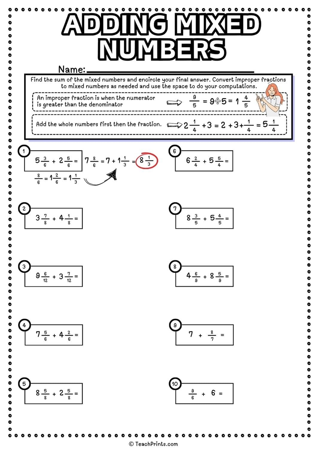 Fourth Grade Adding And Subtracting Mixed Numbers Worksheets 4th Grade